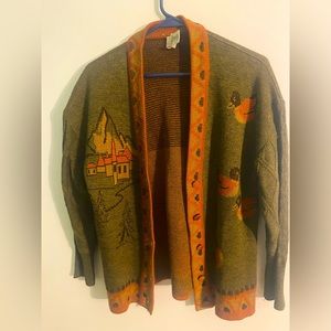 Vintage 80s Women’s Rodier Viscose Duck Cardigan - Size M/L